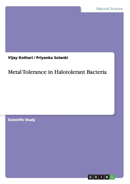 Metal Tolerance in Halotolerant Bacteria, Paperback / softback Book