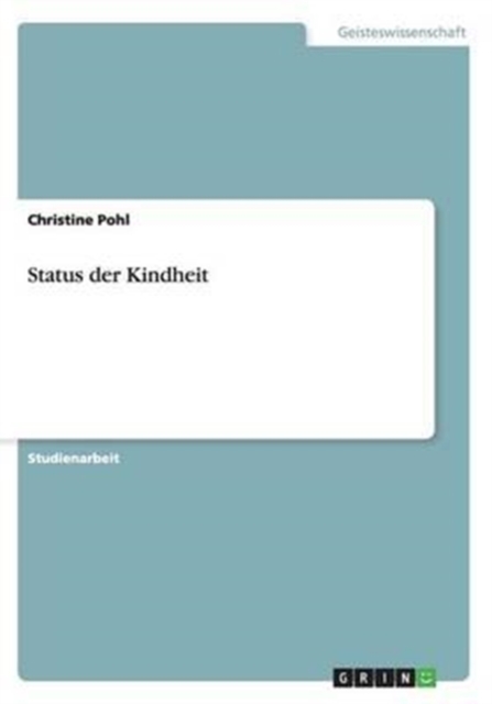 Status der Kindheit, Paperback / softback Book