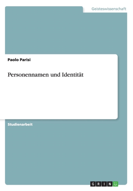 Personennamen und Identitat, Paperback / softback Book