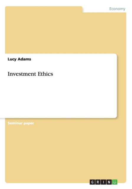 Investment Ethics, Paperback / softback Book