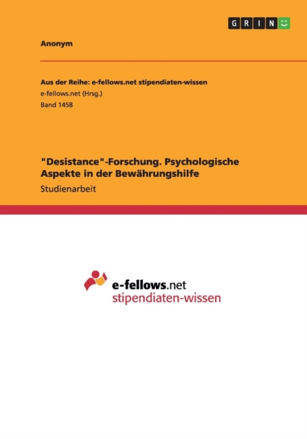 "Desistance"-Forschung. Psychologische Aspekte in der Bewahrungshilfe, Paperback / softback Book
