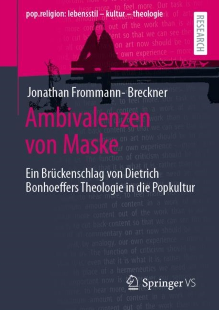 Ambivalenzen Von Maske : Ein Bruckenschlag Von Dietrich Bonhoeffers Theologie in Die Popkultur, Paperback / softback Book