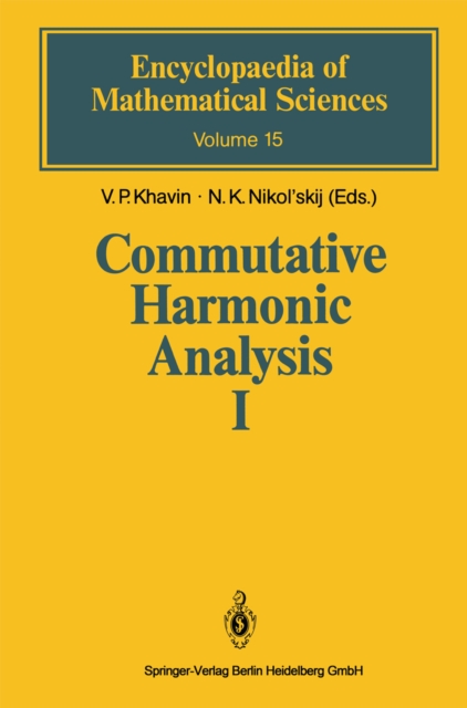 Commutative Harmonic Analysis I : General Survey. Classical Aspects, PDF eBook
