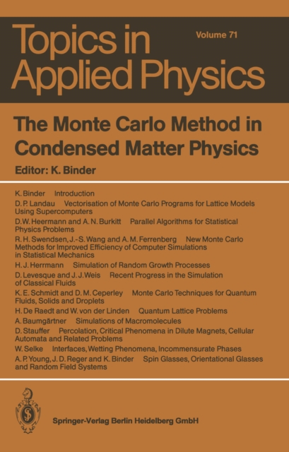 The Monte Carlo Method in Condensed Matter Physics, PDF eBook