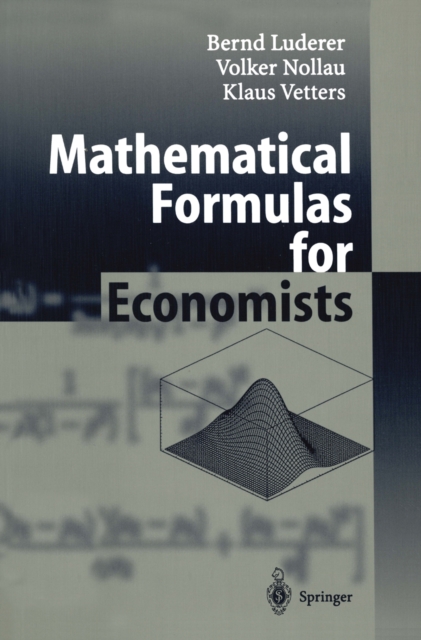 Mathematical Formulas for Economists, PDF eBook