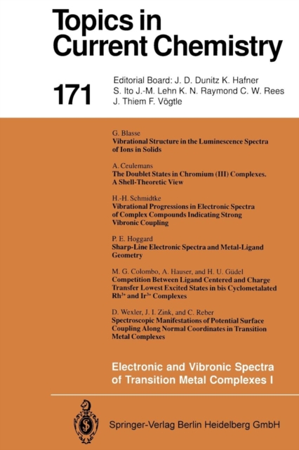 Electronic and Vibronic Spectra of Transition Metal Complexes I, Paperback / softback Book