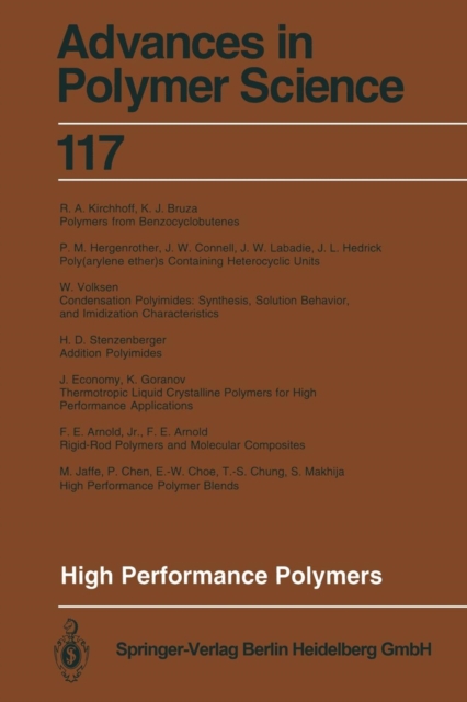 High Performance Polymers, Paperback / softback Book