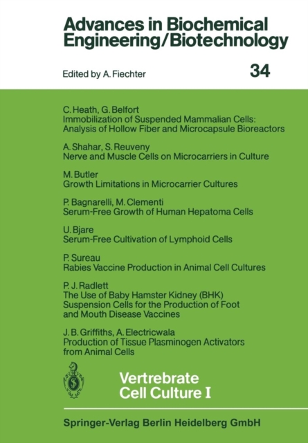 Vertrebrate Cell Culture I, Paperback / softback Book