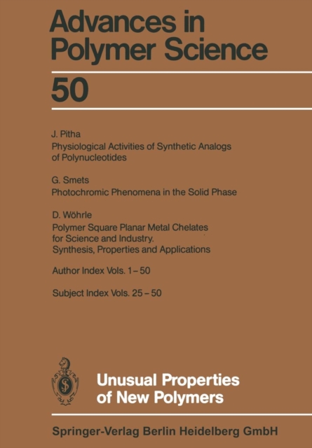 Unusual Properties of New Polymers, Paperback / softback Book