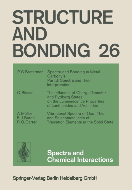 Spectra and Chemical Interactions, Paperback / softback Book