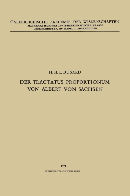 Der Tractatus Proportionum von Albert von Sachsen, Paperback / softback Book
