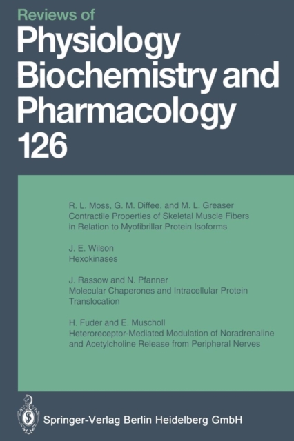 Reviews of Physiology, Biochemistry and Pharmacology, Paperback / softback Book