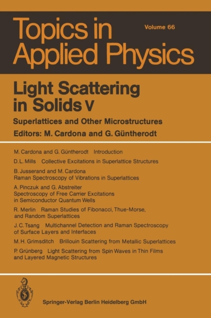 Light Scattering in Solids v : Superlattices and Other Microstructures, Paperback / softback Book
