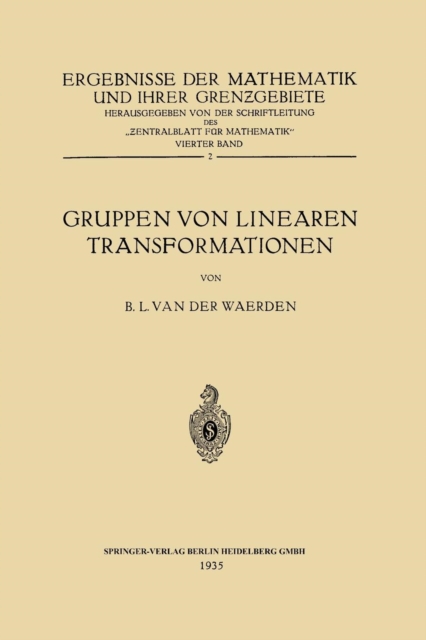 Gruppen Von Linearen Transformationen, Paperback / softback Book