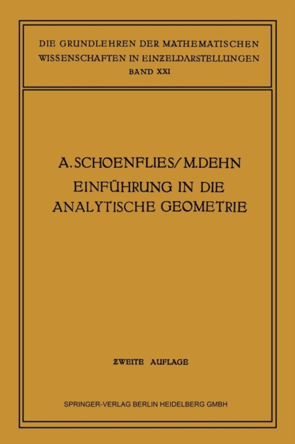 Einfuhrung in Die Analytische Geometrie Der Ebene Und Des Raumes, Paperback / softback Book