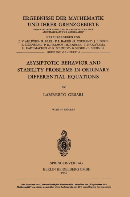 Asymptotic Behavior and Stability Problems in Ordinary Differential Equations, PDF eBook