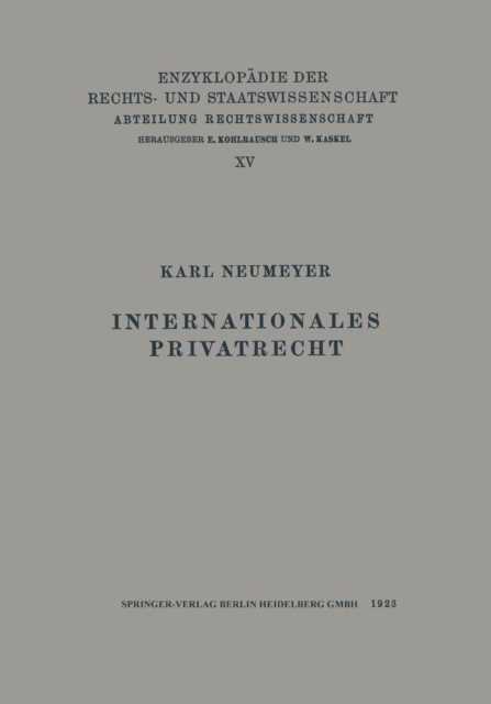 Internationales Privatrecht, Paperback / softback Book
