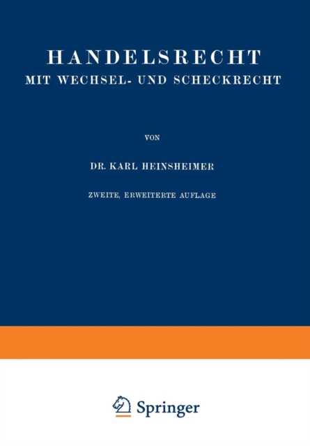 Handelsrecht Mit Wechsel- Und Scheckrecht, Paperback / softback Book