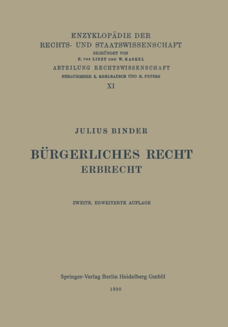 Burgerliches Recht : Erbrecht, Paperback / softback Book