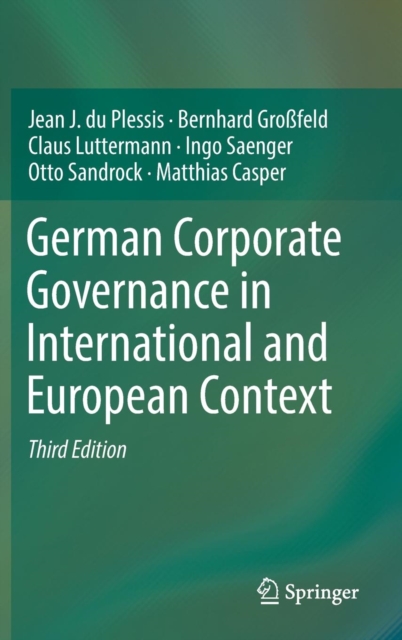 German Corporate Governance in International and European Context, Hardback Book
