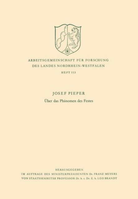 UEber Das Phanomen Des Festes, Paperback / softback Book