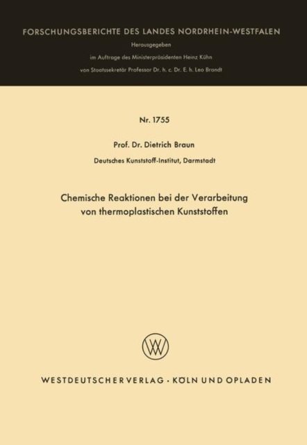 Chemische Reaktionen Bei Der Verarbeitung Von Thermoplastischen Kunststoffen, Paperback / softback Book