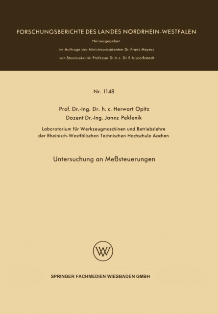 Untersuchung an Messsteuerungen, Paperback / softback Book