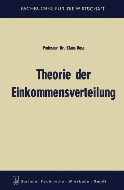 Theorie Der Einkommensverteilung, Paperback / softback Book