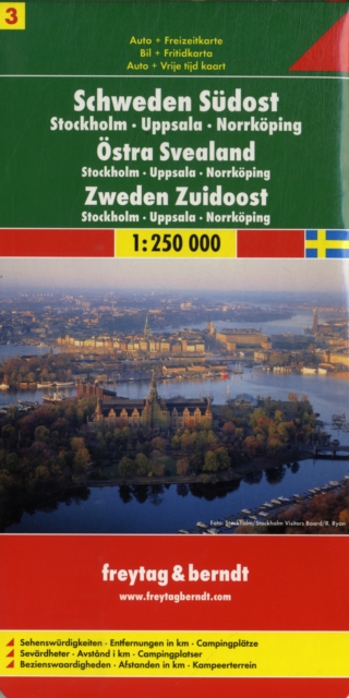 Sweden South East - Stockholm - Uppsala - Norrkoping Sheet 3 Road Map 1:250 000, Sheet map, folded Book