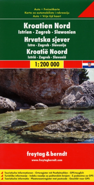 Croatia North - Istria - Zagreb - Slavonia Road Map 1:200 000, Sheet map, folded Book