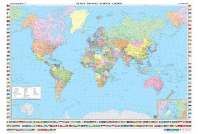 World Political International Map : Wall Map Magnetic Marker Board, Sheet map, flat Book