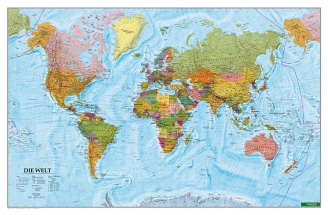 f&b Planokarte in Rolle - The World/Welt International political 1:35.000.000, Sheet map, folded Book