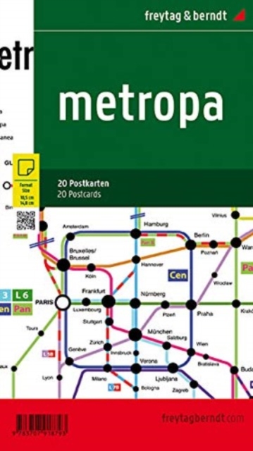 Metropa - The European high-speed train network, 20 postcards, Sheet map, folded Book