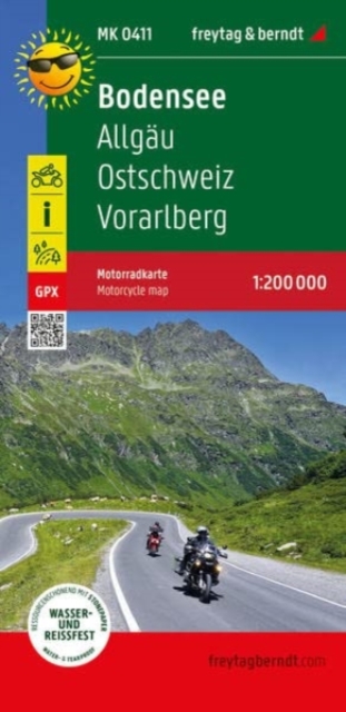 Lake Constance, Motorcycle map 1:200.000, Sheet map, folded Book