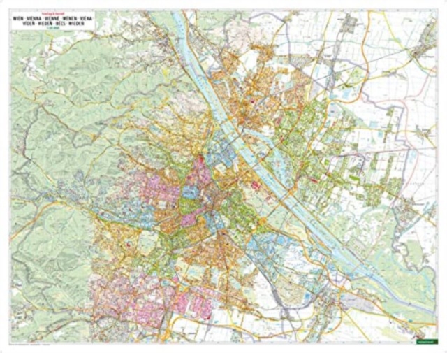 Marker board: Vienna 1:20,000, colored districts, Sheet map, folded Book