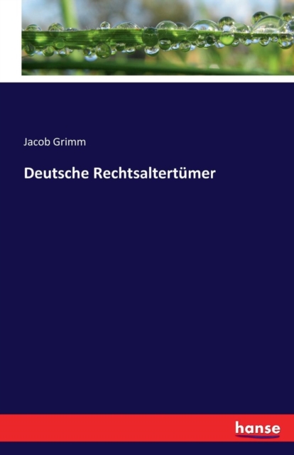 Deutsche Rechtsaltertumer, Paperback / softback Book