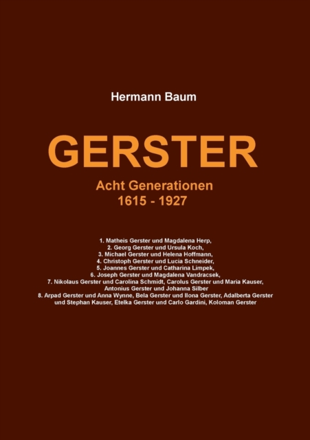 Gerster : Acht Generationen 1615 -1927, Paperback / softback Book