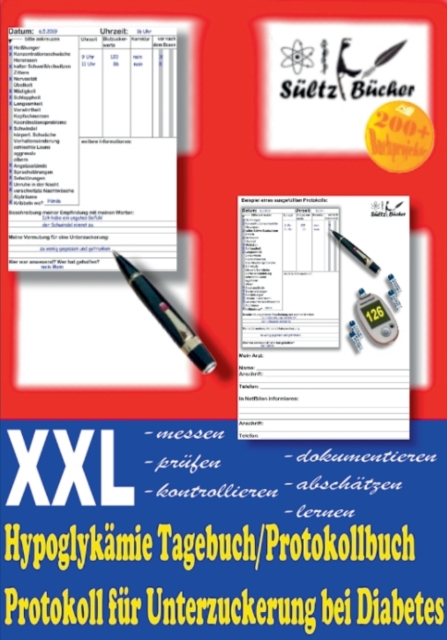 Hypoglykamie Tagebuch/Protokollbuch XXL Protokoll fur Unterzuckerung bei Diabetes, Paperback / softback Book