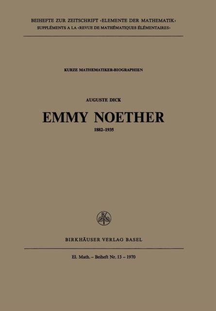 Emmy Noether, Paperback / softback Book