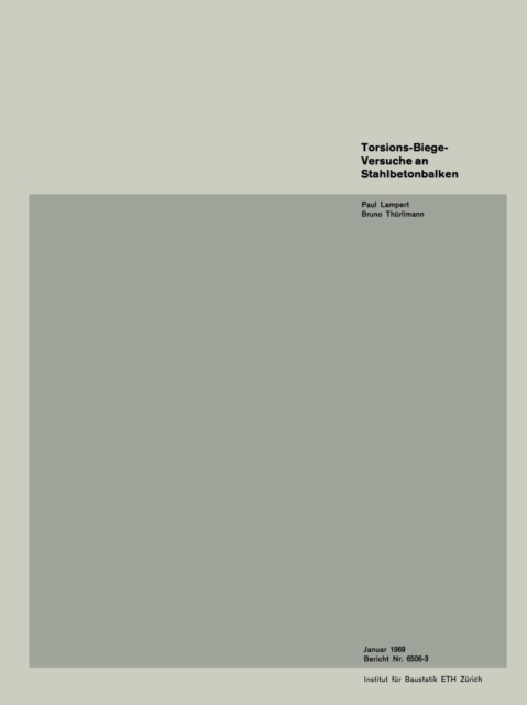Torsions-Biege-Versuche an Stahlbetonbalken, Paperback / softback Book