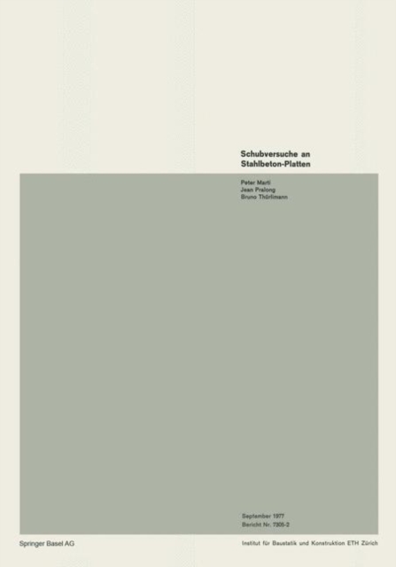 Schubversuche an Stahlbeton-Platten, Paperback / softback Book