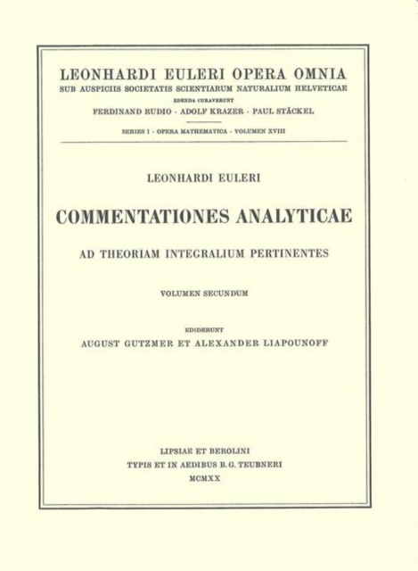 Commentationes geometricae 2nd part, Hardback Book