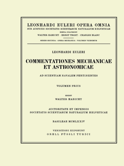 Commentationes mechanicae et astronomicae ad scientiam navalem pertinentes 1st part, Hardback Book