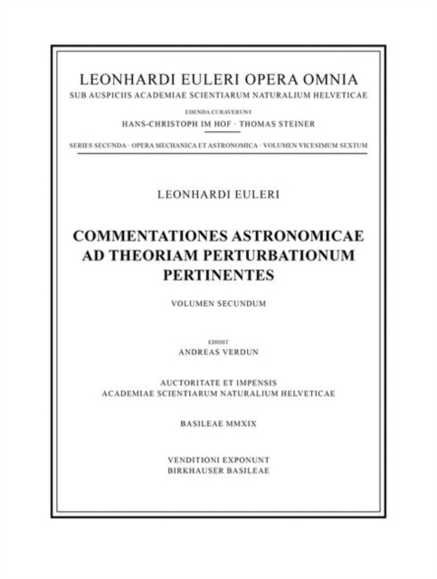 Commentationes astronomicae ad theoriam perturbationum pertinentes 2nd part, Hardback Book