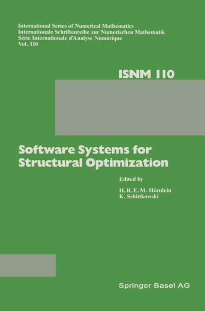 Software Systems for Structural Optimization, Hardback Book