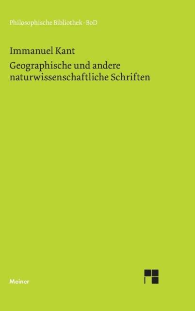 Geographische Und Andere Naturwissenschaftliche Schriften, Hardback Book