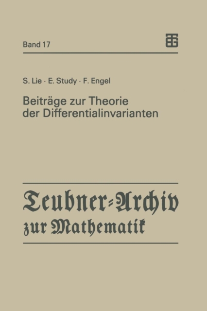 Beitrage Zur Theorie Der Differentialinvarianten, Paperback / softback Book