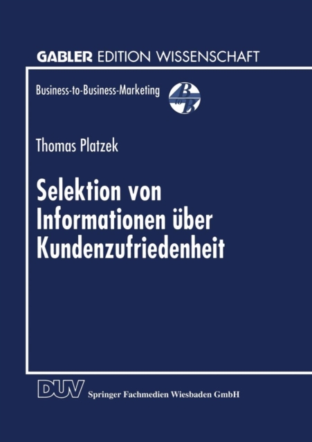 Selektion Von Informationen UEber Kundenzufriedenheit, Paperback / softback Book
