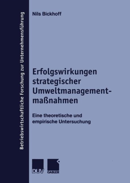 Erfolgswirkungen Strategischer Umweltmanagementmassnahmen, Paperback / softback Book