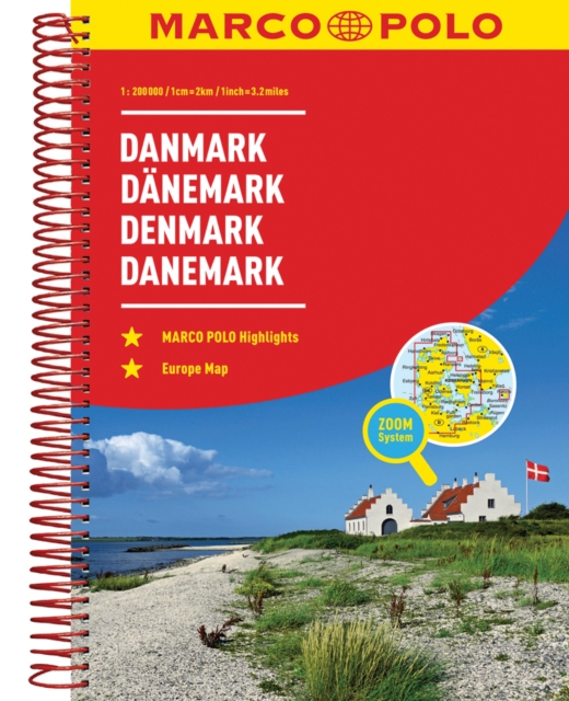 Denmark Marco Polo Road Atlas, Spiral bound Book
